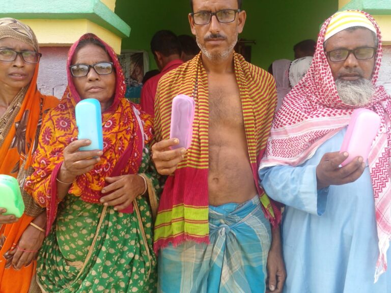 On 23/6/2024 glasses were distributed free of cost to the poor people of the village from the NGO. The event was held at Thakur’s house in Dangna village of Bhimpur police station.